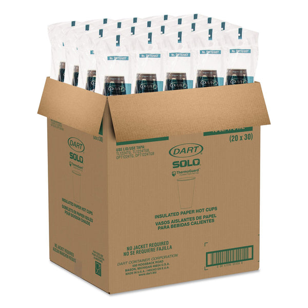 Dart Thermoguard Insulated Paper Hot Cups, 16 oz, Steam Print, 600/Carton (DCCDWTG16ST) Case of 600