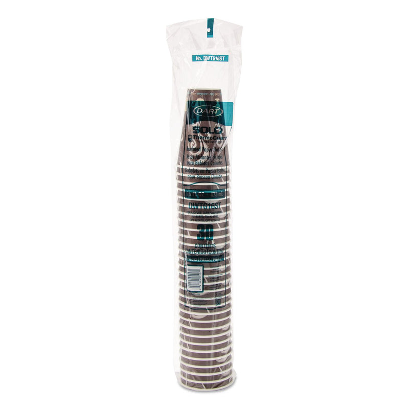Dart Thermoguard Insulated Paper Hot Cups, 16 oz, Steam Print, 600/Carton (DCCDWTG16ST) Case of 600