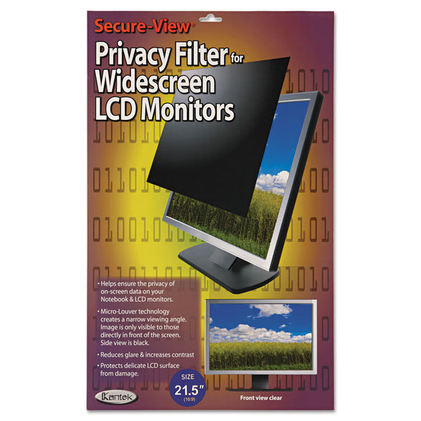 Kantek Secure View LCD Monitor Privacy Filter for 21.5" Widescreen Flat Panel Monitor, 16:9 Aspect Ratio (KTKSVL215W) Each