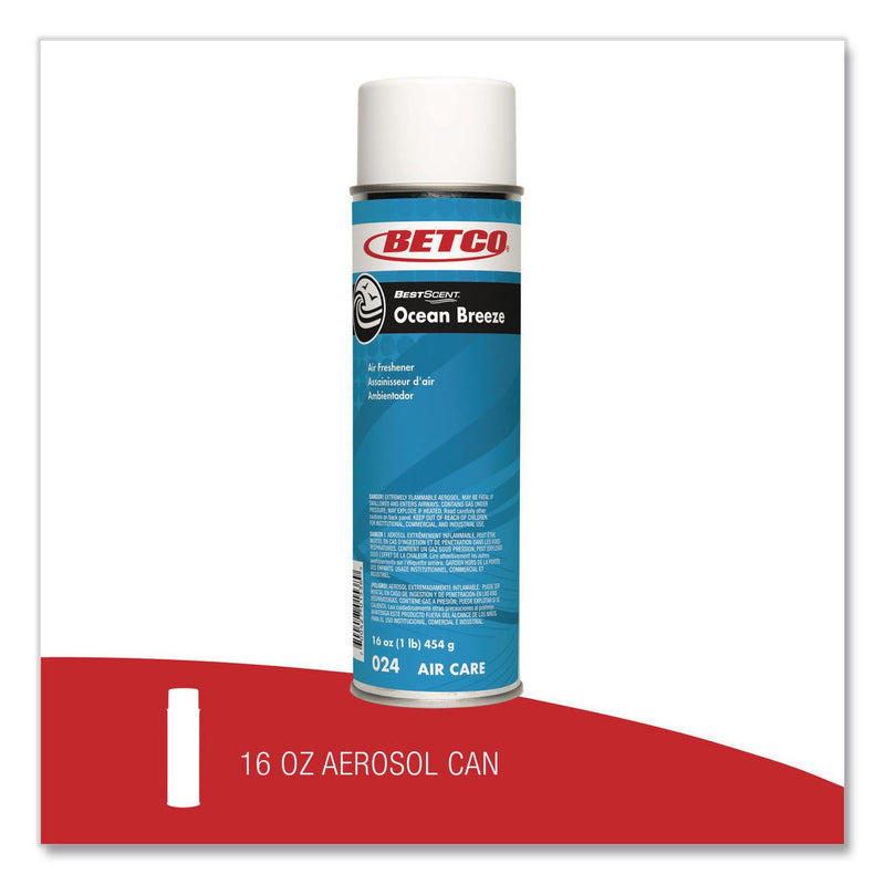 Betco® BestScent Ocean Breeze Deodorizer, Ocean Breeze Scent, 16 oz Can, 12/Carton (BET0242300) Case of 12