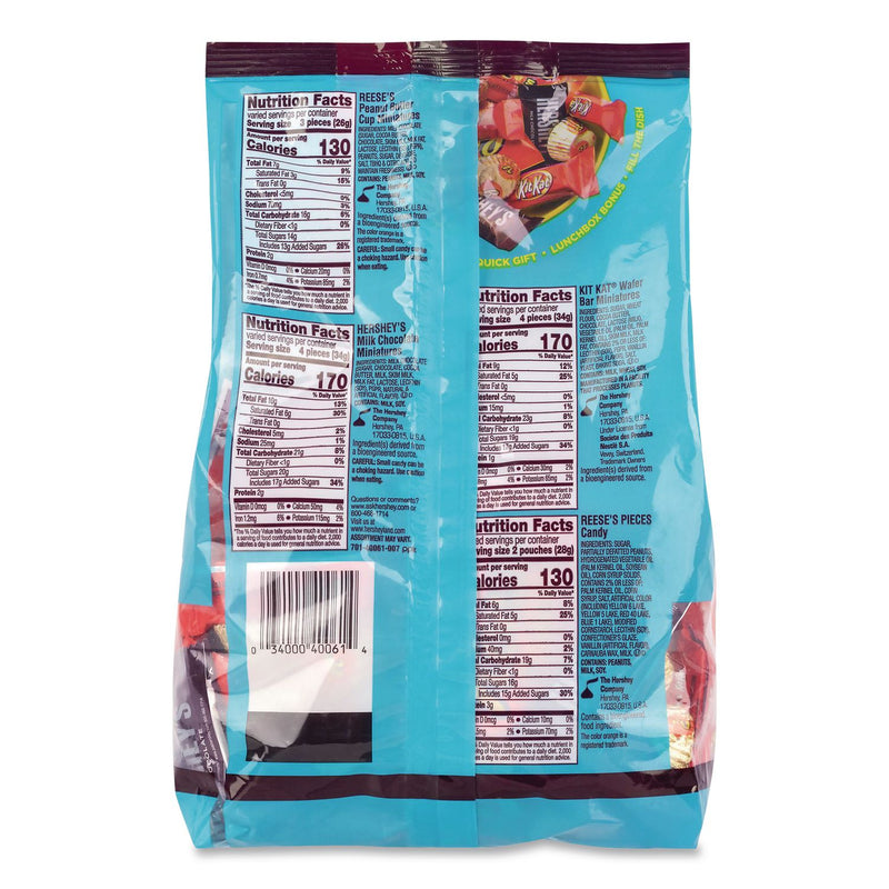 Hershey®'s Milk Chocolate Candy Mini Assortment, 60.1 oz Bag, 2/Carton (GRR60004184) Case of 2