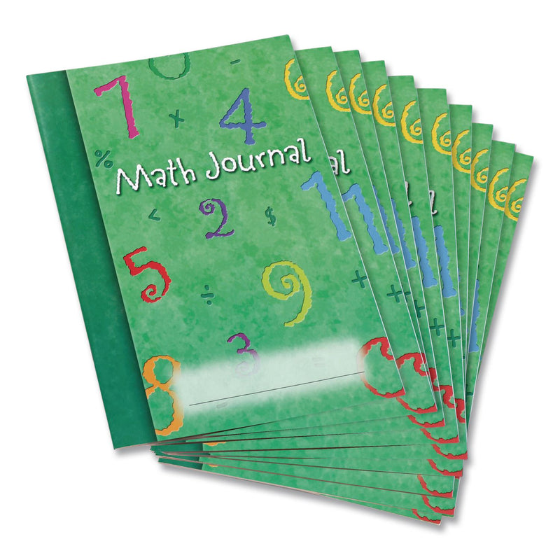 Learning Resources® Math Journal, Graph Ruled/College Ruled, Green Cover, (64) 9 x 7 Sheets, 10 Journals (LRNLER3468) Each