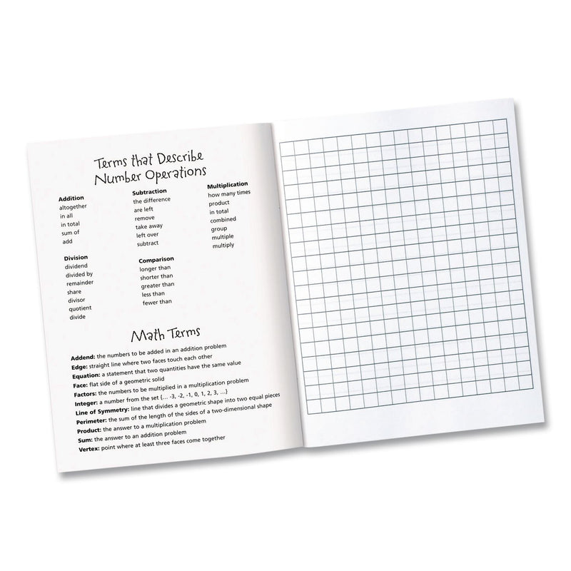 Learning Resources® Math Journal, Graph Ruled/College Ruled, Green Cover, (64) 9 x 7 Sheets, 10 Journals (LRNLER3468) Each