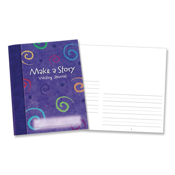 Learning Resources® Make-a-Story Journal, Manuscript Format, Blue Cover, (32) 9 x 7 Sheets, 10 Journals (LRNLER3469) Each