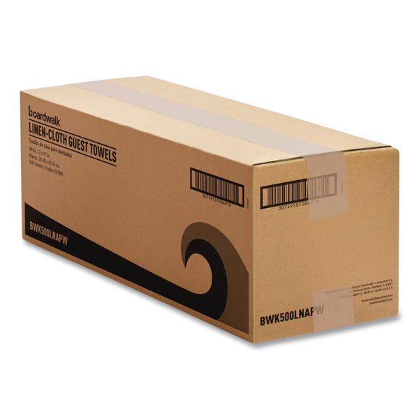 Boardwalk® Guest Towels, 1-Ply, 12 x 17, White, 100/Pack, 5 Packs/Carton (BWK500LNAPW) Case of 500