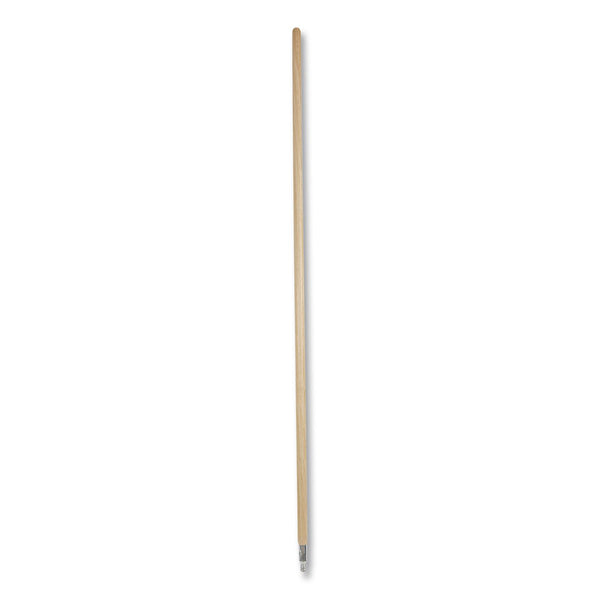 Boardwalk® Metal Tip Threaded Hardwood Broom Handle, 1.12" x 60", Natural, Dozen (BWK0972) 1 Dozen