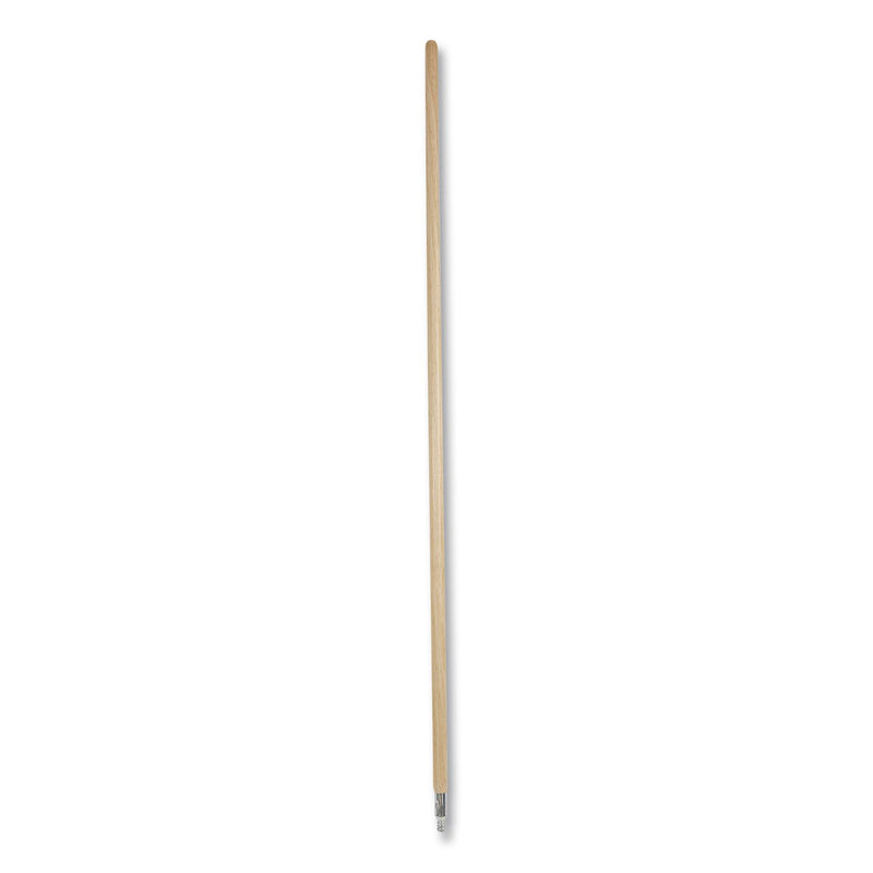 Boardwalk® Metal Tip Threaded Hardwood Broom Handle, 1.12" x 60", Natural, Dozen (BWK0972) 1 Dozen
