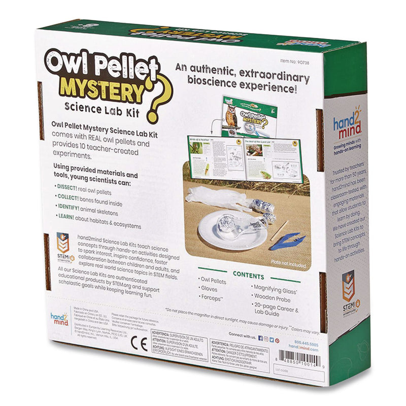 hand2mind® Owl Pellet Mystery Science Lab Kit, Grades 3 to 8 (HDM90738) Each