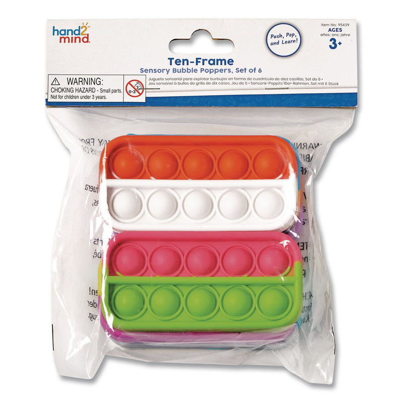 hand2mind® Ten-Frame Sensory Bubble Poppers, Pre-K to K, 6 Pieces (HDM95439) Each