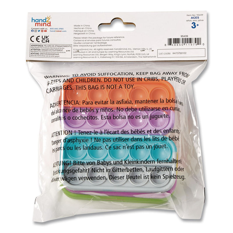 hand2mind® Ten-Frame Sensory Bubble Poppers, Pre-K to K, 6 Pieces (HDM95439) Each