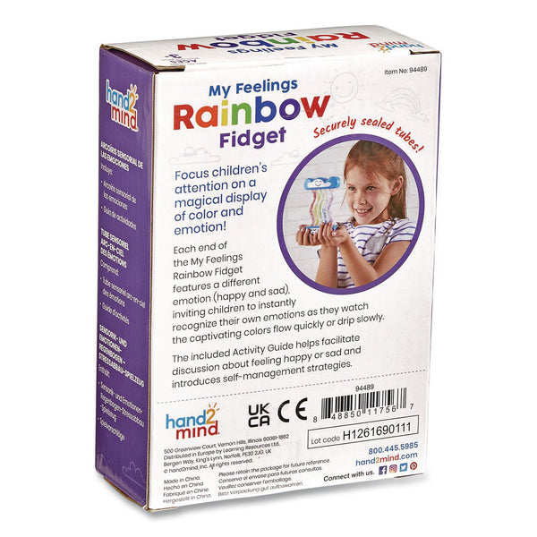 hand2mind® My Feelings Rainbow Fidget Tube, Ages 3 and Up, Blue (HDM94489) Each