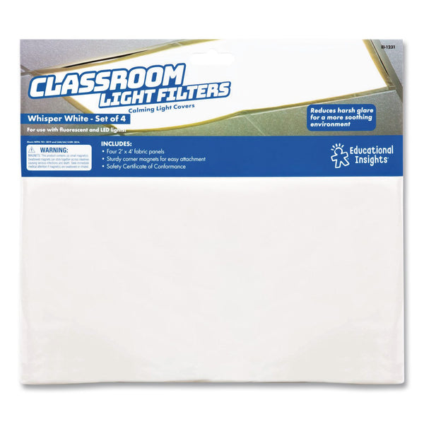 Educational Insights® Florescent Light Filter Covers, Square, 2 ft x 4 ft, Whisper White, 4 Panels (EII1231) Each