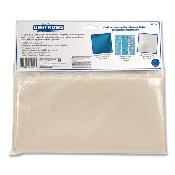 Educational Insights® Fluorescent Light Filter Covers, Square, 2 ft x 2 ft, Whisper White, 4 Covers (EII1237) Each