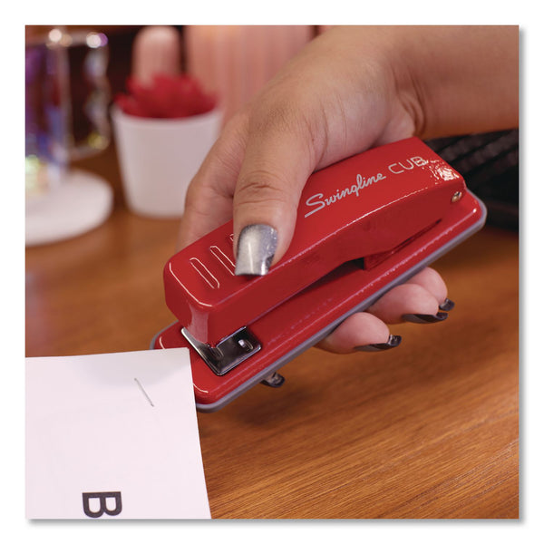 Swingline® Cub Compact Metal Staplers, 20 Sheet Capacity, Rio Red (SWI1070) Each