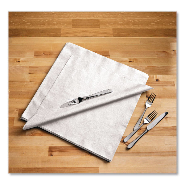Boardwalk® Linen-Feel Flat Napkins, 1-Ply, 14 x 14, White, 1,000/Carton (BWK14X14LNAPW) Case of 1000