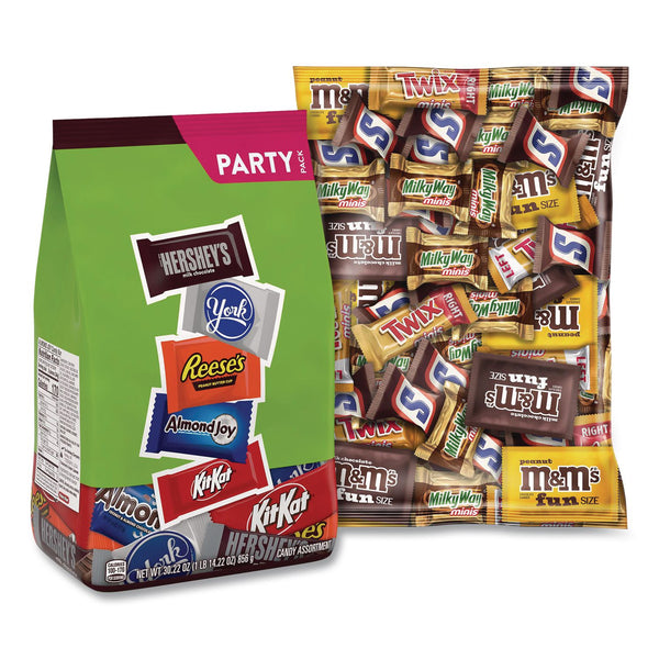 Hershey®'s Assortment Milk Chocolate/Mar's Chocolate Favorites, 30.22 oz Bag and 62.6 oz Bag/Carton (GRR60004054) Case of 2