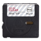 Brother P-Touch® Genuine P-Touch BTAG Label Tapes, 0.47" x 13.1 ft, Red on Clear (BRTBTAG132) Each