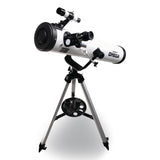 Educational Insights® GeoSafari Omega Reflector Telescope,, 2 Elements, 35x to 300x Magnification, 76 mm Aperture, 700 mm Focal Length, White (EII5306) Each