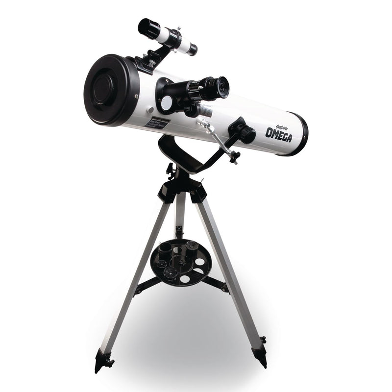 Educational Insights® GeoSafari Omega Reflector Telescope,, 2 Elements, 35x to 300x Magnification, 76 mm Aperture, 700 mm Focal Length, White (EII5306) Each