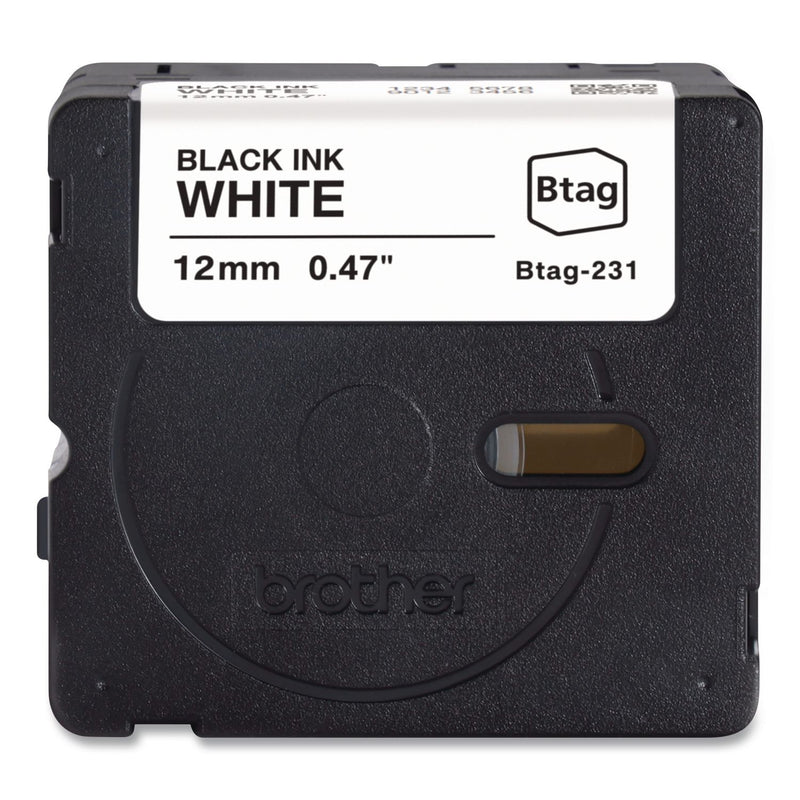 Brother P-Touch® Genuine P-Touch BTAG Label Tapes, 0.47" x 13.1 ft, Black on White (BRTBTAG231) Each