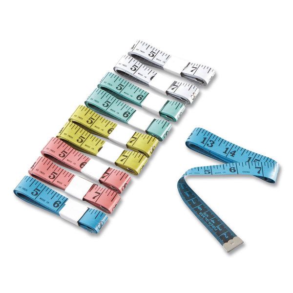 Learning Resources® Standard/Metric Tape Measure, 60" Long, Assorted Colors, Plastic, 10 Tape Measures (LRNLER0363) Each