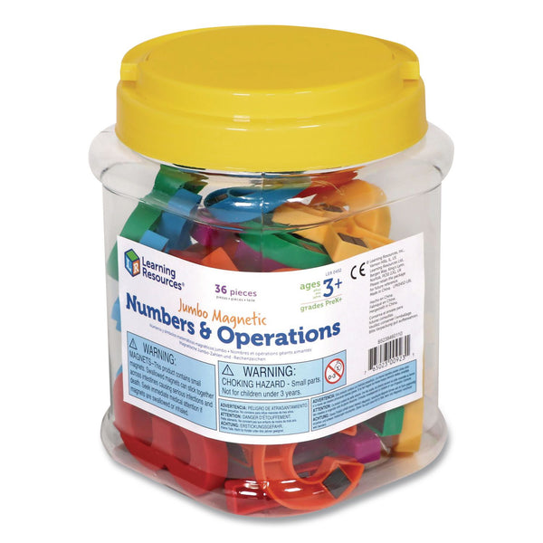 Learning Resources® Jumbo Magnetic Numbers and Operations, Assorted Colors, 36 Pieces (LRNLER0452) Each