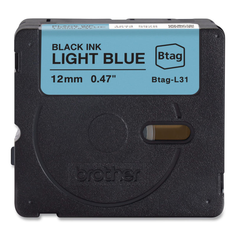 Brother P-Touch® Genuine P-Touch BTAG Label Tapes, 0.47" x 13.1 ft, Black on Light Blue (BRTBTAGL31) Each