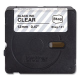 Brother P-Touch® Genuine P-Touch BTAG Label Tapes, 0.47" x 13.1 ft, Black on Clear (BRTBTAG131) Each