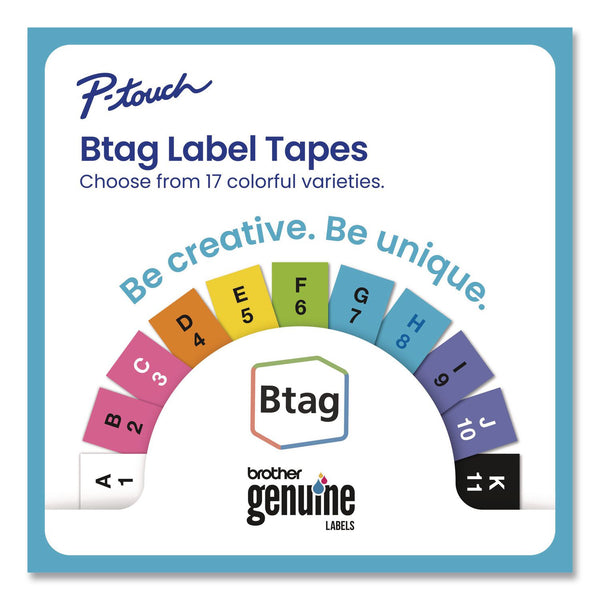 Brother P-Touch® Genuine P-Touch BTAG Label Tapes, 0.47" x 13.1 ft, White on Clear, Black on White, White on Black, 3/Pack (BRTBTAG3M01) Each