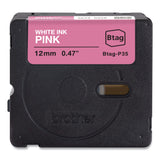 Brother P-Touch® Genuine P-Touch BTAG Label Tapes, 0.47" x 13.1 ft, White on Pink (BRTBTAGP35) Each