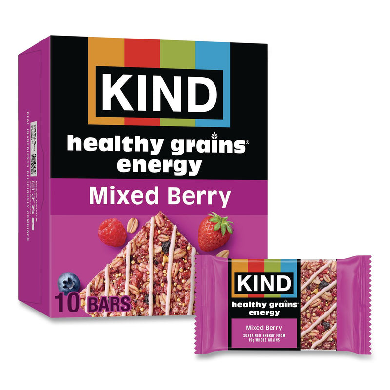 KIND Healthy Grains Energy Mixed Berry Bars, 1.4 oz Bar, 10/Box (KND67073) Box of 10