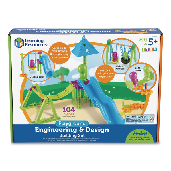 Learning Resources® Playground Engineering and Design Building Set, Grades Pre-K to 1, 104 Pieces (LRNLER2842) Each