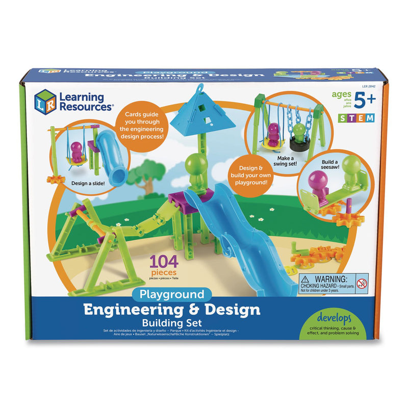 Learning Resources® Playground Engineering and Design Building Set, Grades Pre-K to 1, 104 Pieces (LRNLER2842) Each