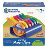 Learning Resources® Primary Science Jumbo Magnifiers with Stand, Ages 3 and Up, 4.5x, Plastic Lens, 4.5" dia, 6/Set (LRNLER2884) Each