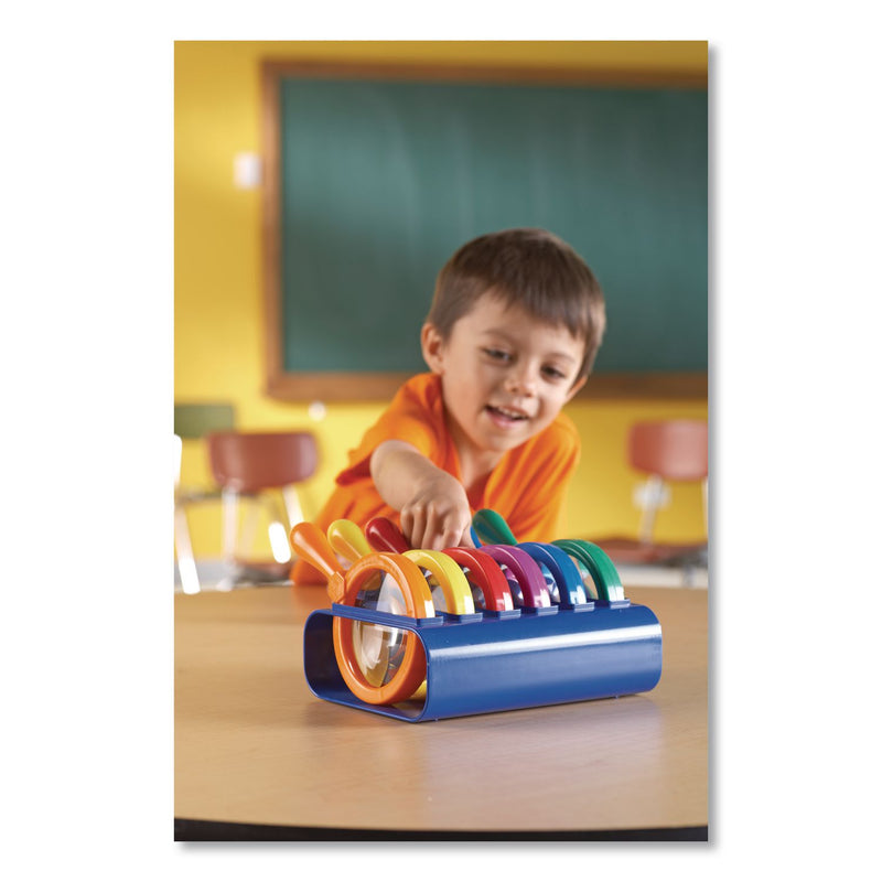 Learning Resources® Primary Science Jumbo Magnifiers with Stand, Ages 3 and Up, 4.5x, Plastic Lens, 4.5" dia, 6/Set (LRNLER2884) Each