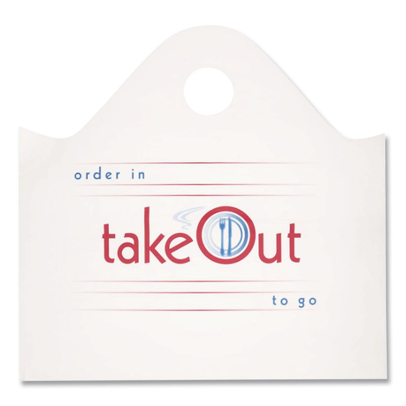AmerCareRoyal Wave Top To-Go Bags, 19 x 9.5 x 19, White with Red Print, 500/Carton (RPPRPWB1919) Case of 500