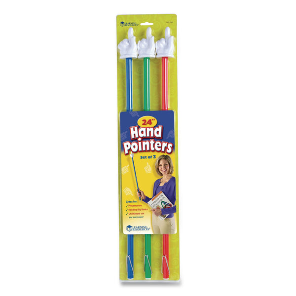 Learning Resources® Hand Pointers, Assorted Colors, 3 Pointers (LRNLER1960) Each