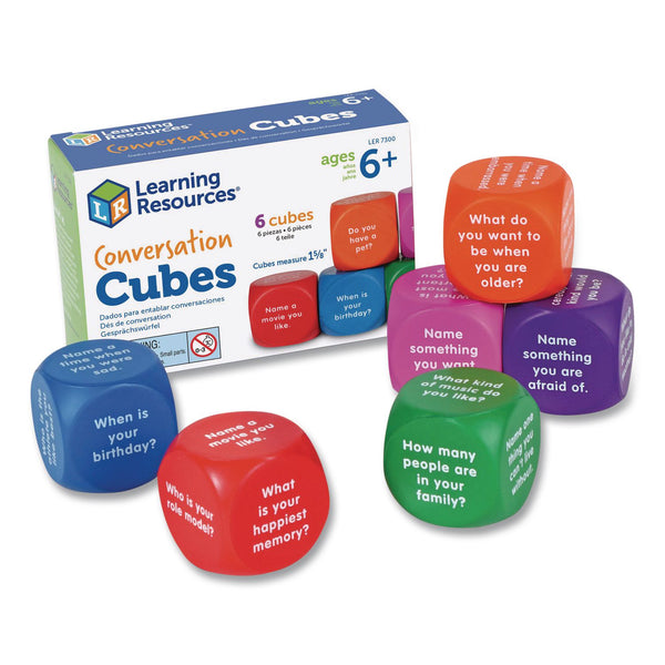 Learning Resources® Conversation Cubes, Ages 6 and Up, Assorted Colors, 6 Pieces (LRNLER7300) Each