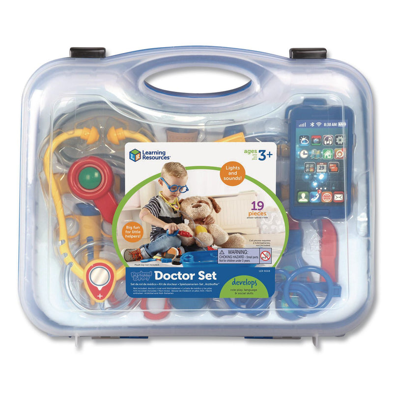 Learning Resources® Pretend and Play Doctor Set, Ages 3 and Up, 19 Pieces (LRNLER9048) Each