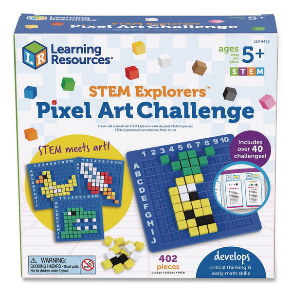 Learning Resources® STEM Explorers Pixel Art Challenge, Grades K to 2, 402 Pieces (LRNLER9463) Each