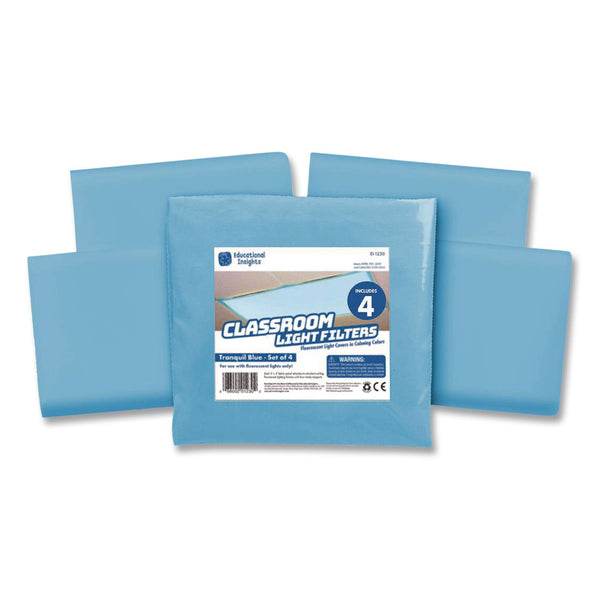 Educational Insights® Fluorescent Light Filter Covers, Rectangular, 2 ft x 4 ft, Tranquil Blue, 4 Covers (EII1230) Each