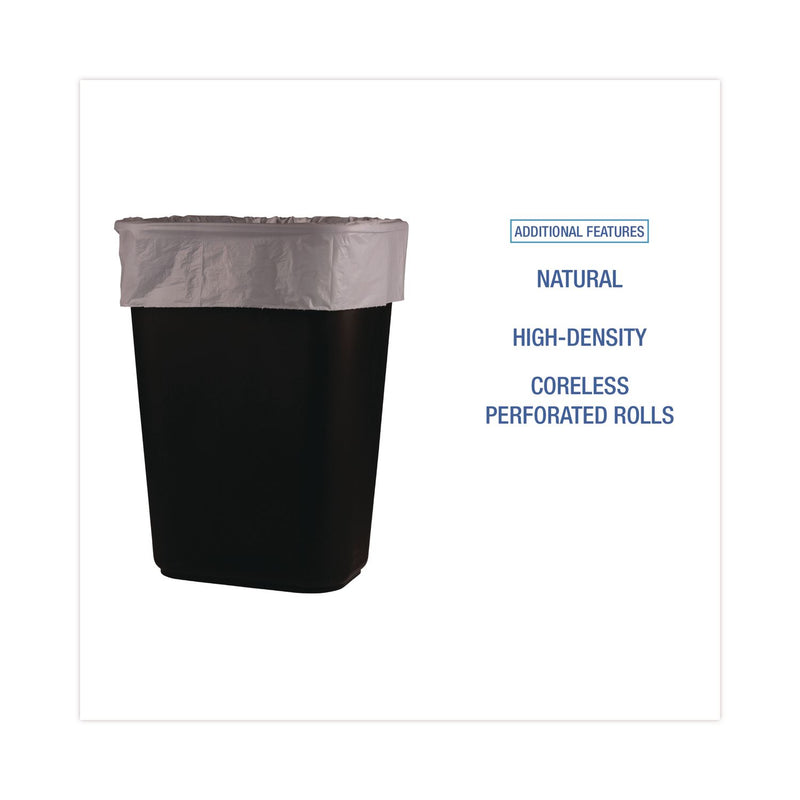 GEN High Density Can Liners, 30 gal, 10 mic, 30" x 36", Natural, 25 Bags/Roll, 20 Rolls/Carton (BWK303613) Case of 500