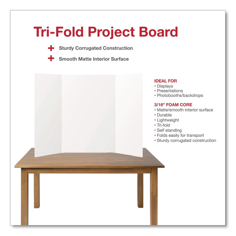 Formit Trifold Display Boards, 36 x 48, White (CH7FI68203FSC) Each