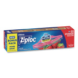 Ziploc® Double Zipper Storage Bags, Triple System Seal, Gallon, 9.6" x 12.1", Clear, 22 Bags/Box, 12 Boxes/Carton (SJN383231) Case of 12