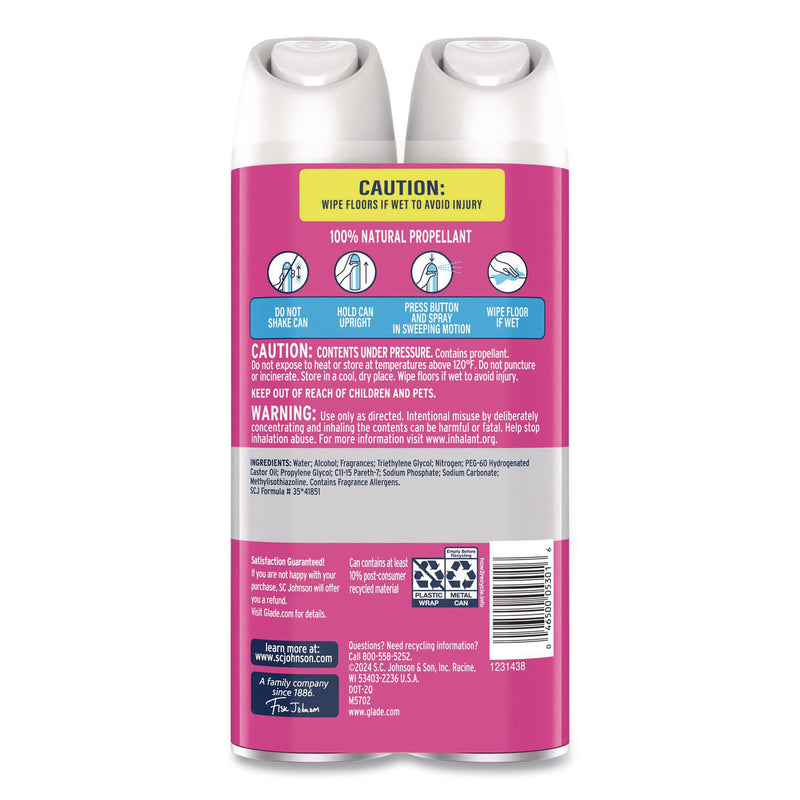 Glade® Air Freshener, Tropical Blossoms Scent, 8.3 oz, 2/Pack, 3 Packs/Carton (SJN377365) Case of 3