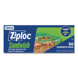 Ziploc® Resealable Sandwich Bags, 6.5" x 5.88", Clear, 50 Bags/Box, 12 Boxes/Carton (SJN383179) Case of 600