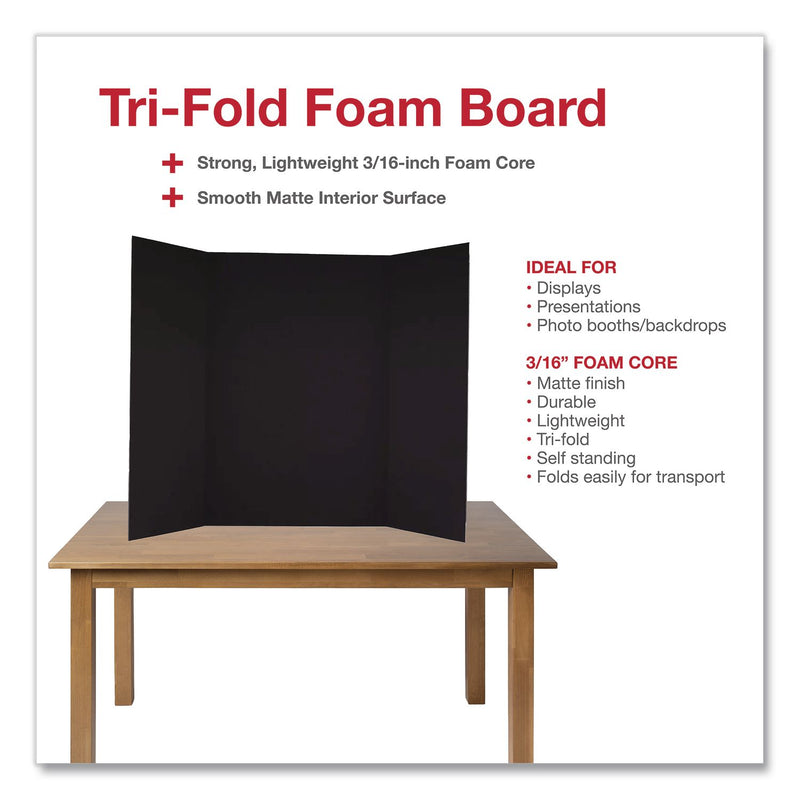 Formit Trifold Display Boards, 36 x 48, Black (CH7FI68209FSC) Each