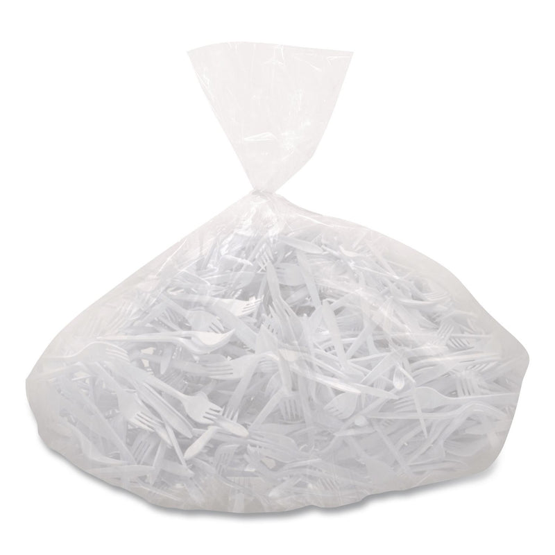 SOLO® Style Setter Medium Weight Polypropylene Cutlery, Fork, Plastic, White, 1,000/Carton (SCCF6OW) Case of 1000