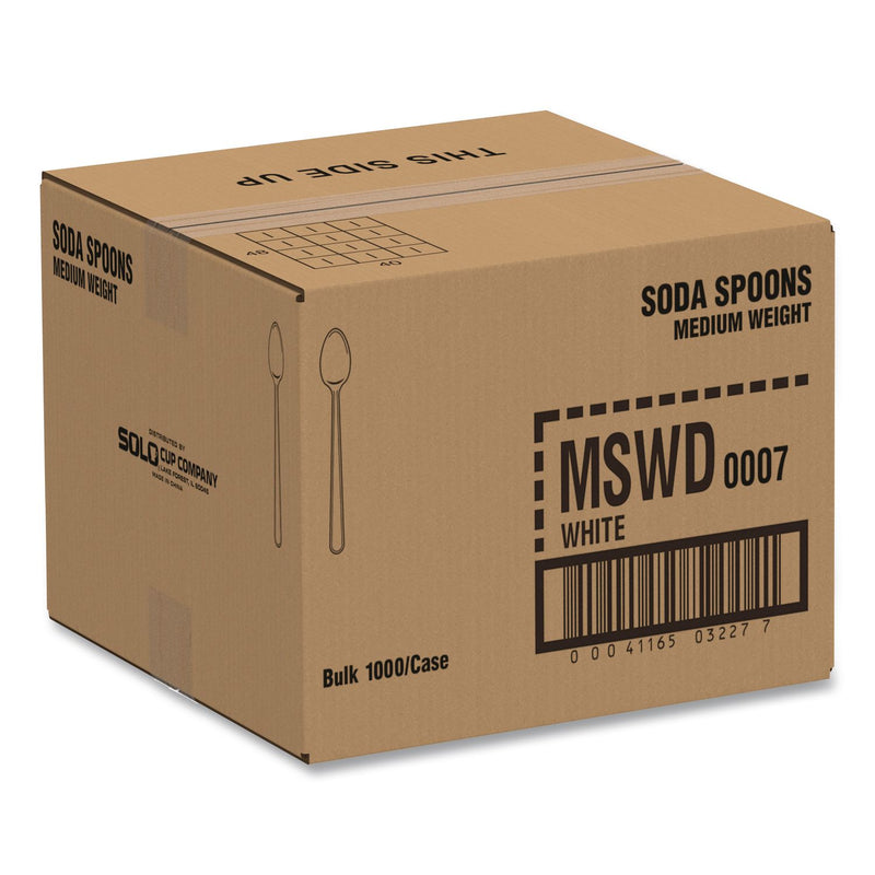 SOLO® Specialty Cutlery, Soda Spoon, Plastic, White, 1,000/Carton (SCCMSWD0007) Case of 1000