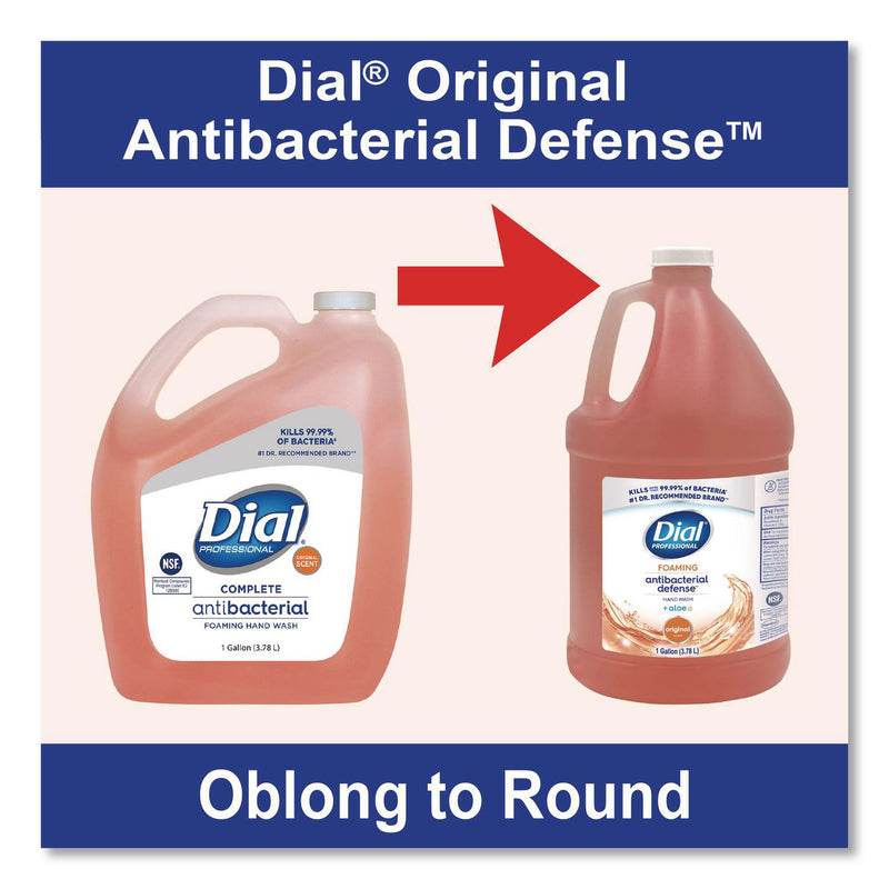 Dial Professional Antibacterial Foaming Hand Wash, Plus Aloe, Original, 1 gal, 4/Carton (DIA35452) Case of 4